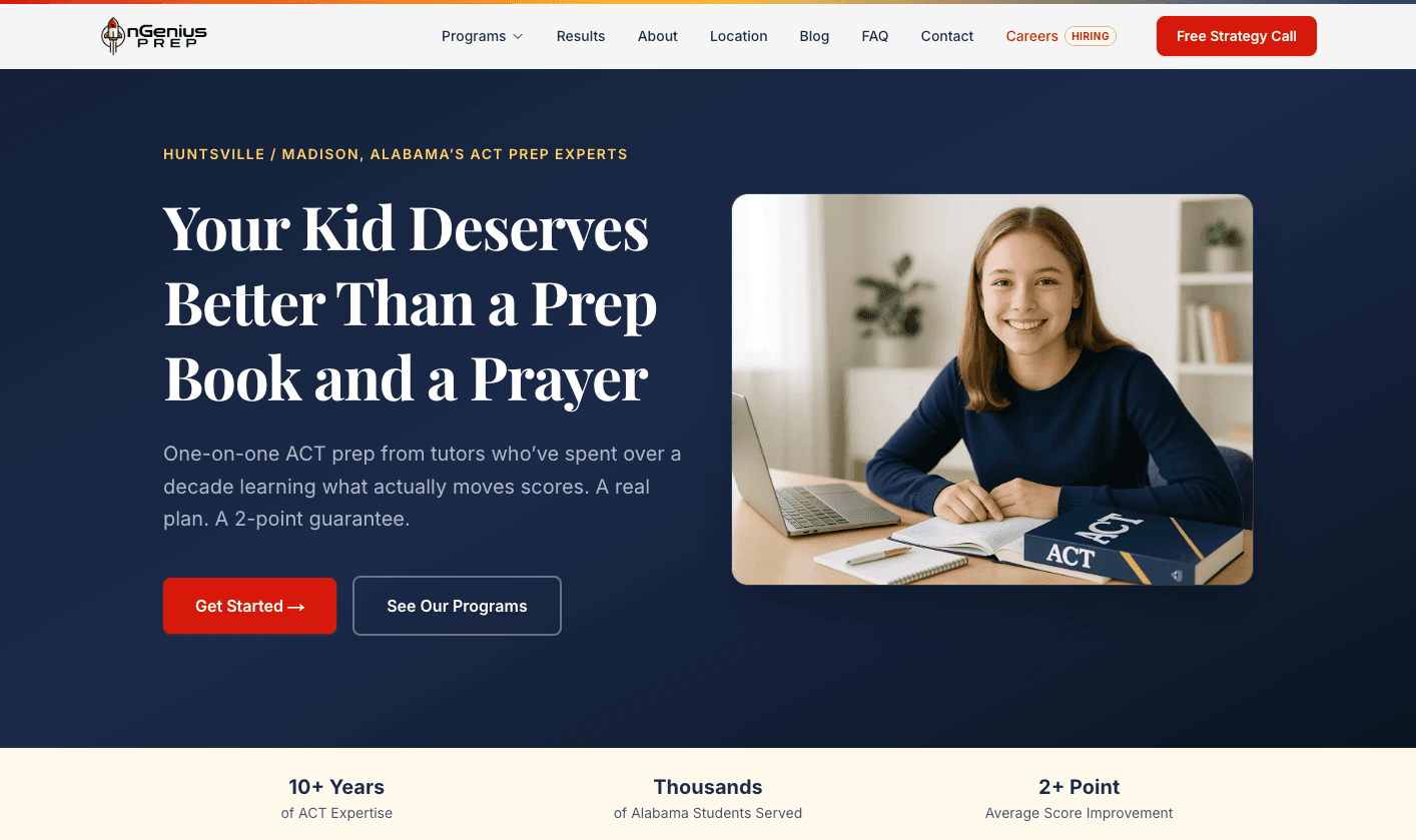 nGenius Prep website — ngeniusprep.com