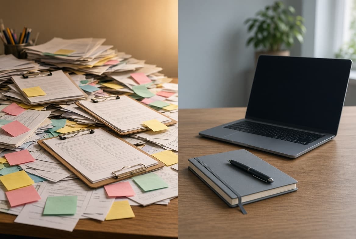 Messy manual workflow transformed into a clean automated system